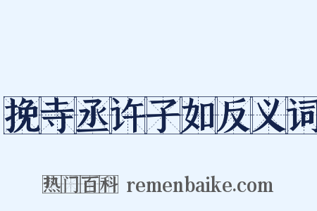 挽寺丞许子如反义词是什么意思的图片